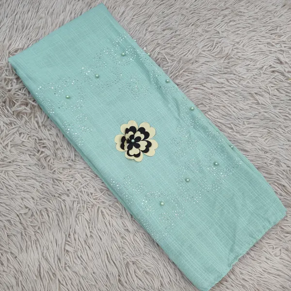 Crinkled Silk Chiffon Hijab with stone work | HJ25
